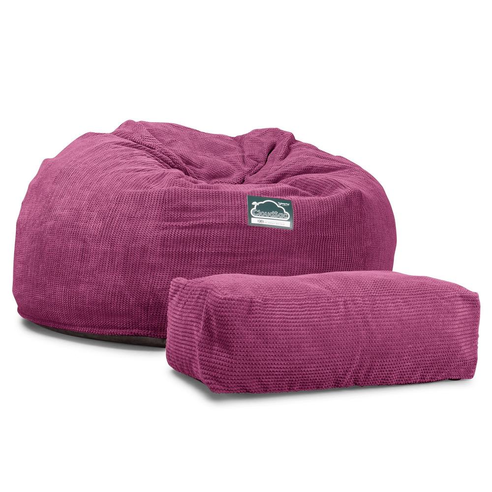 Lounge Pug, CloudSac 1010 XXL, Riesen Memory- Schaum XXL Sitzsacksofa, Schlafsofa, Pom-Pom Pink