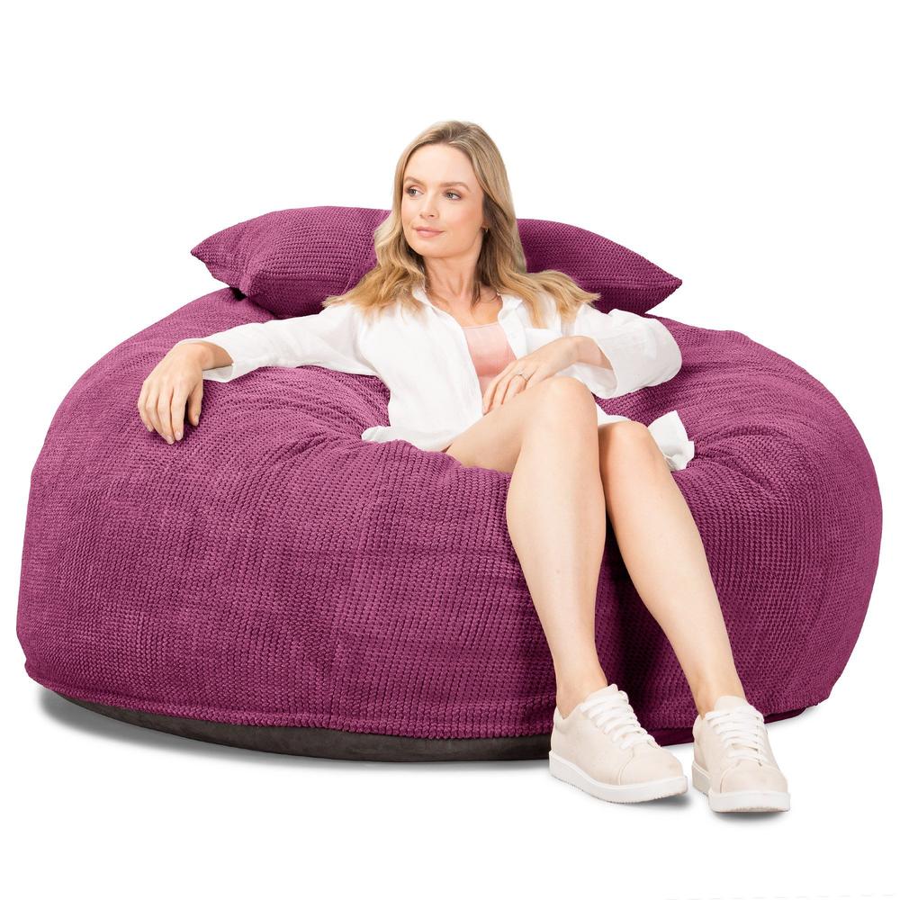 Lounge Pug, CloudSac 1010 XXL, Riesen Memory- Schaum XXL Sitzsacksofa, Schlafsofa, Pom-Pom Pink