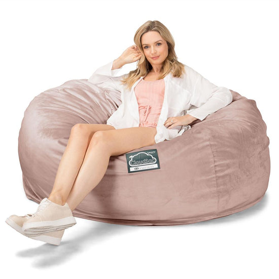 Lounge Pug, CloudSac 1010 XXL, Riesen Memory- Schaum XXL Sitzsacksofa, Schlafsofa, Samt Pink