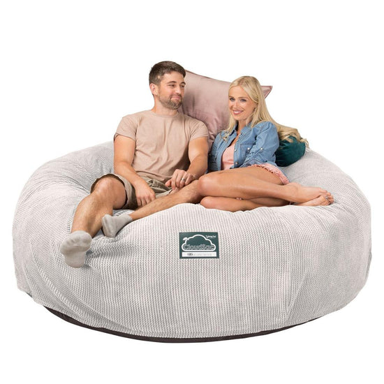 Lounge Pug, CloudSac 3000 XXL, Kingsize Memory, Schaum Sitzsacksofa, Schlafsofa, Pom-Pom Creme
