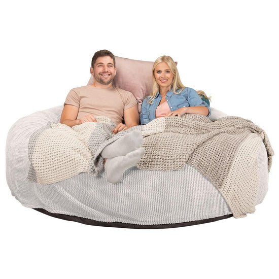 Lounge Pug, CloudSac 3000 XXL, Kingsize Memory, Schaum Sitzsacksofa, Schlafsofa, Pom-Pom Creme
