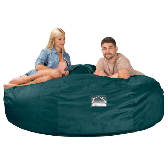 Lounge Pug, CloudSac 3000 XXL, Kingsize Memory, Schaum Sitzsacksofa, Schlafsofa, Samt Türkis