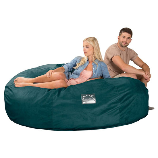 Lounge Pug, CloudSac 3000 XXL, Kingsize Memory, Schaum Sitzsacksofa, Schlafsofa, Samt Türkis
