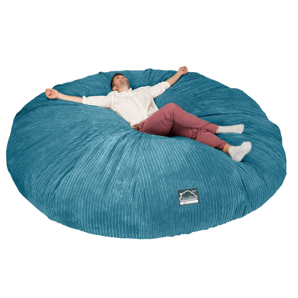 Lounge Pug, CloudSac 5000 XXXXXL, Gigantischer Memory-Schaum Sitzsacksofa, Schlafsofa, Cord Türkis