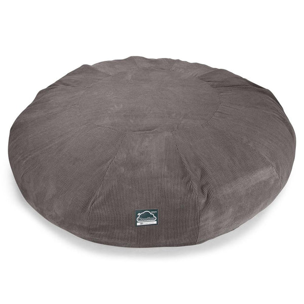 CloudSac 5000 XXXXXL Gigantischer Memory-Schaum Sitzsacksofa - Pom-Pom Anthrazit Fabric Close-up Image