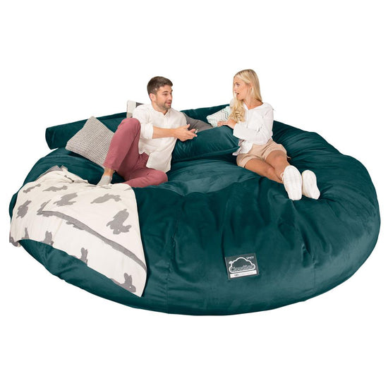 Lounge Pug, CloudSac 5000 XXXXXL, Gigantischer Memory-Schaum Sitzsacksofa, Schlafsofa, Samt Türkis