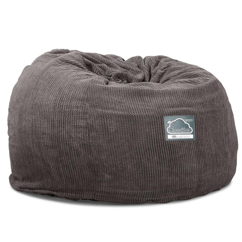 Lounge Pug, CloudSac 510 XL, XL Memory-Schaum Sitzsack, Pom-Pom Anthrazit