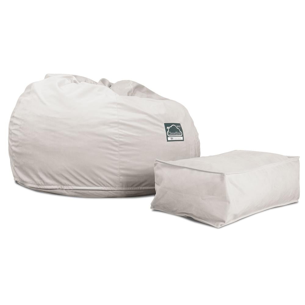 Lounge Pug, CloudSac 510 XL, XL Memory-Schaum Sitzsack, Samt Silber