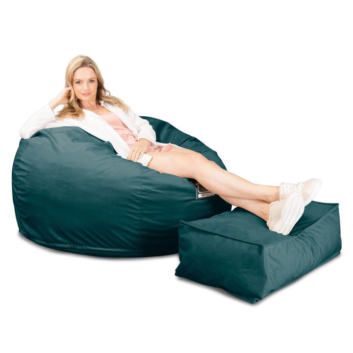 Lounge Pug, CloudSac 510 XL, XL Memory-Schaum Sitzsack, Samt Türkis