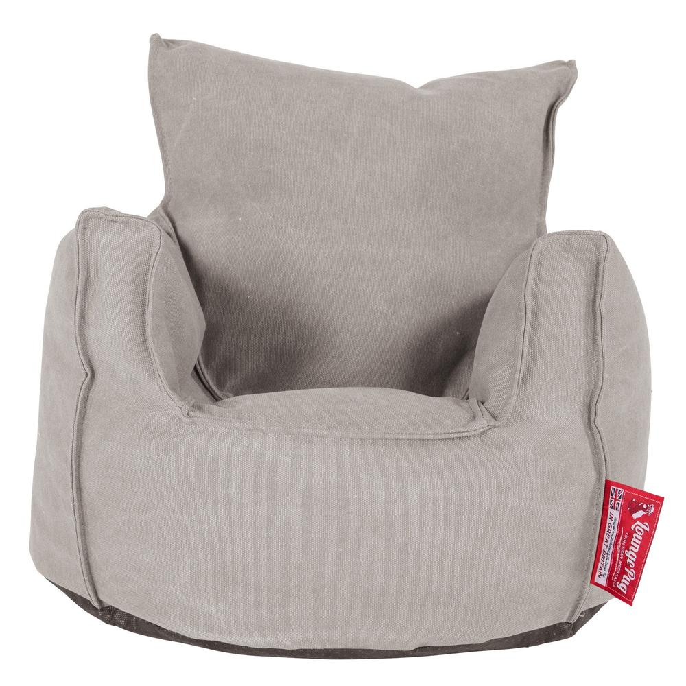 Klein Kindersessel Sitzsack 1-3 jahren - Stonewashed-stoff Pewter 03