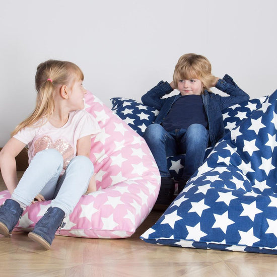 LOUNGE PUG, Kinder Sitzsack Gaming, Kindersessel, Druck Pink Star