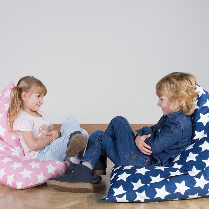 LOUNGE PUG, Kinder Sitzsack Gaming, Kindersessel, Druck Pink Star