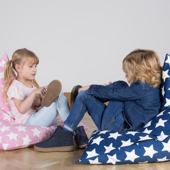 LOUNGE PUG, Kinder Sitzsack Gaming, Kindersessel, Druck Pink Star