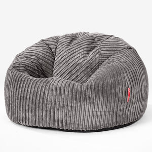 CloudSac 200 XXL Memory-Schaum Kinder Sitzsack 2-12 jahren - Cord Graphitgrau