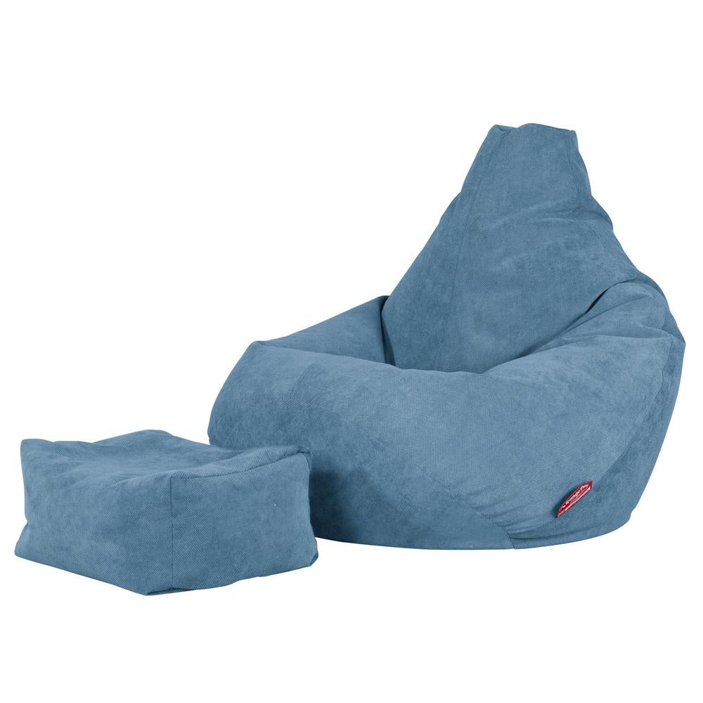 LOUNGE PUG - Gaming Sitzsack Sessel - Waffelgewebe Türkis