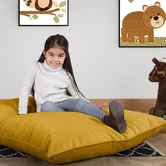 LOUNGE PUG, Sitzsack Kinder XL, Samt Gold