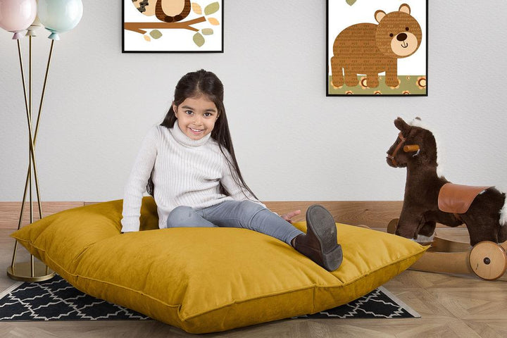 LOUNGE PUG, Sitzsack Kinder XL, Samt Gold