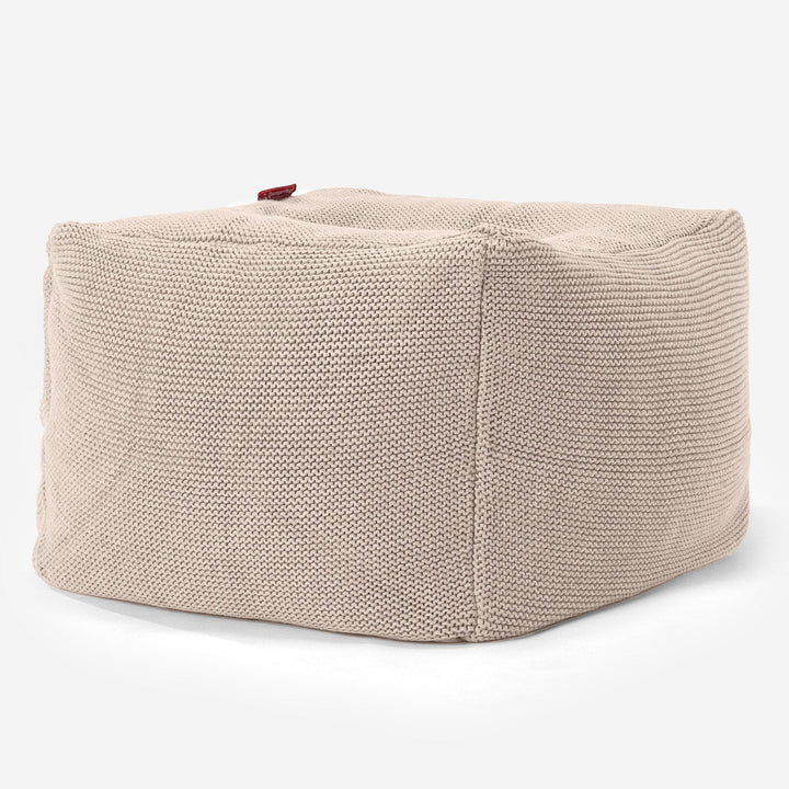 Ottomane Fußhocker Sitzpouf - 100% Baumwoll Ellos Creme 01