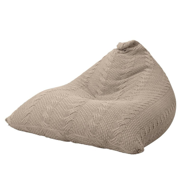 Sitzsack XXL Gaming - Gestrickte Cable Creme Fabric Close-up Image