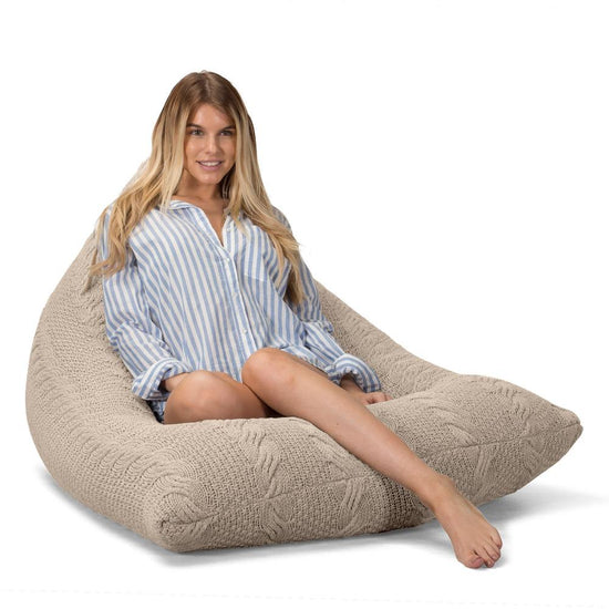 LOUNGE PUG - Sitzsack XXL Gaming - CABLE Creme