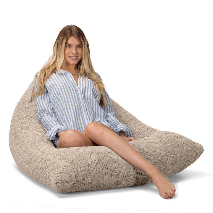 LOUNGE PUG - Sitzsack XXL Gaming - CABLE Creme
