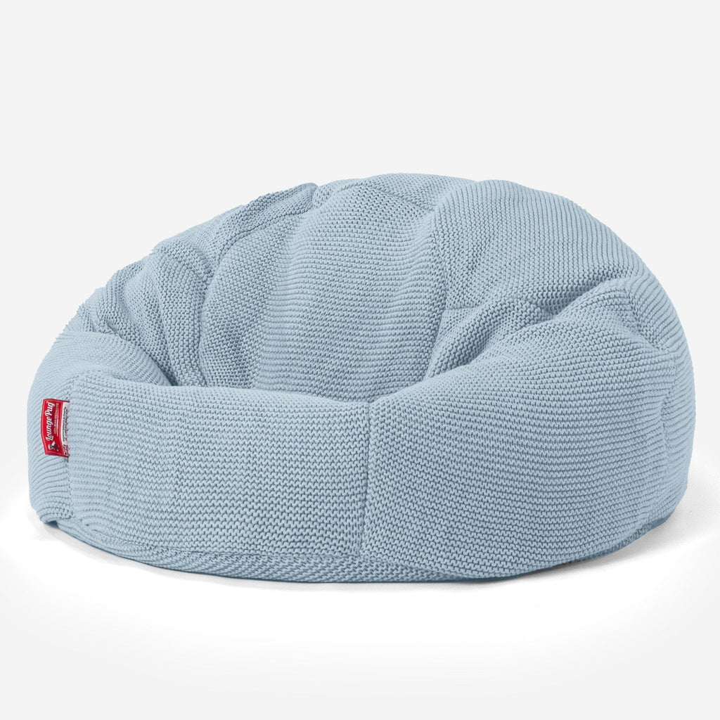 LOUNGE PUG - Ellos Gestrickter - Klassischer Sitzsack Sessel - Misty Blau