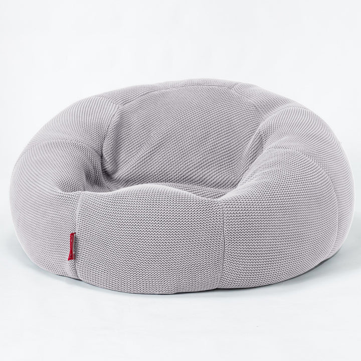 LOUNGE PUG - Sitzsack Sofa - Relaxsessel - Ellos Gestrickter Hellgrau