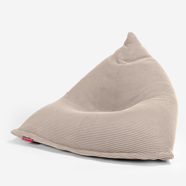 LOUNGE PUG - Sitzsack XXL Gaming - Ellos Gestrickter Cream