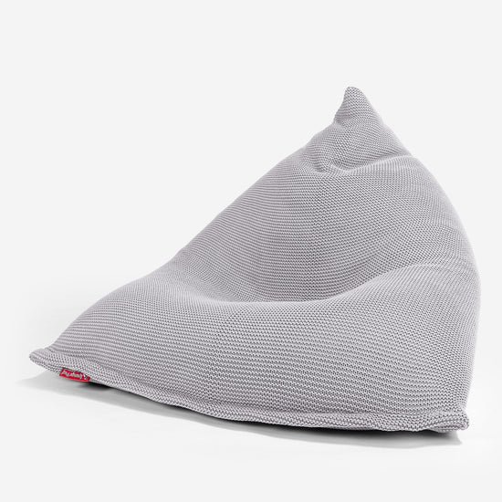 LOUNGE PUG - Sitzsack XXL Gaming - Ellos Gestrickter Hellgrau