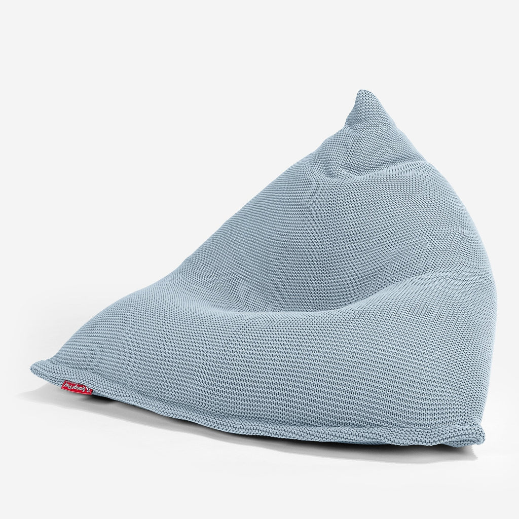 LOUNGE PUG - Sitzsack XXL Gaming - Ellos Gestrickter Misty Blau