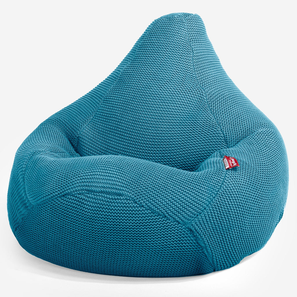 LOUNGE PUG - Gaming Sitzsack Sessel - Ellos Gestrickter Türkis