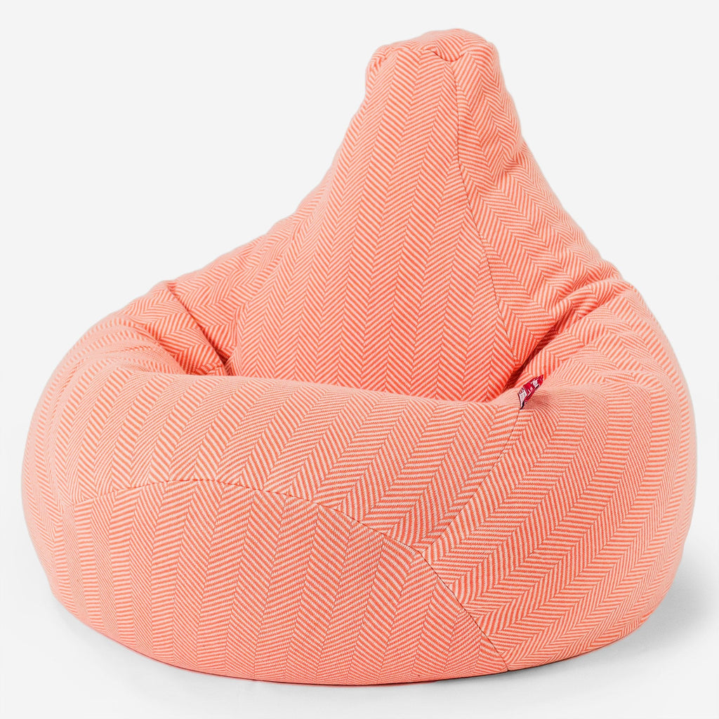 LOUNGE PUG - Gaming Sitzsack Sessel - Fischgrätenmuster Koralle