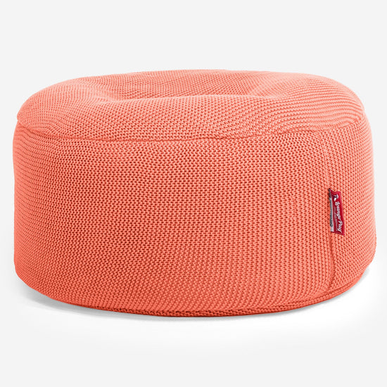 LOUNGE PUG - Sitzhocker Pouf - Sitzpouf - Ellos Gestrickter Koralle