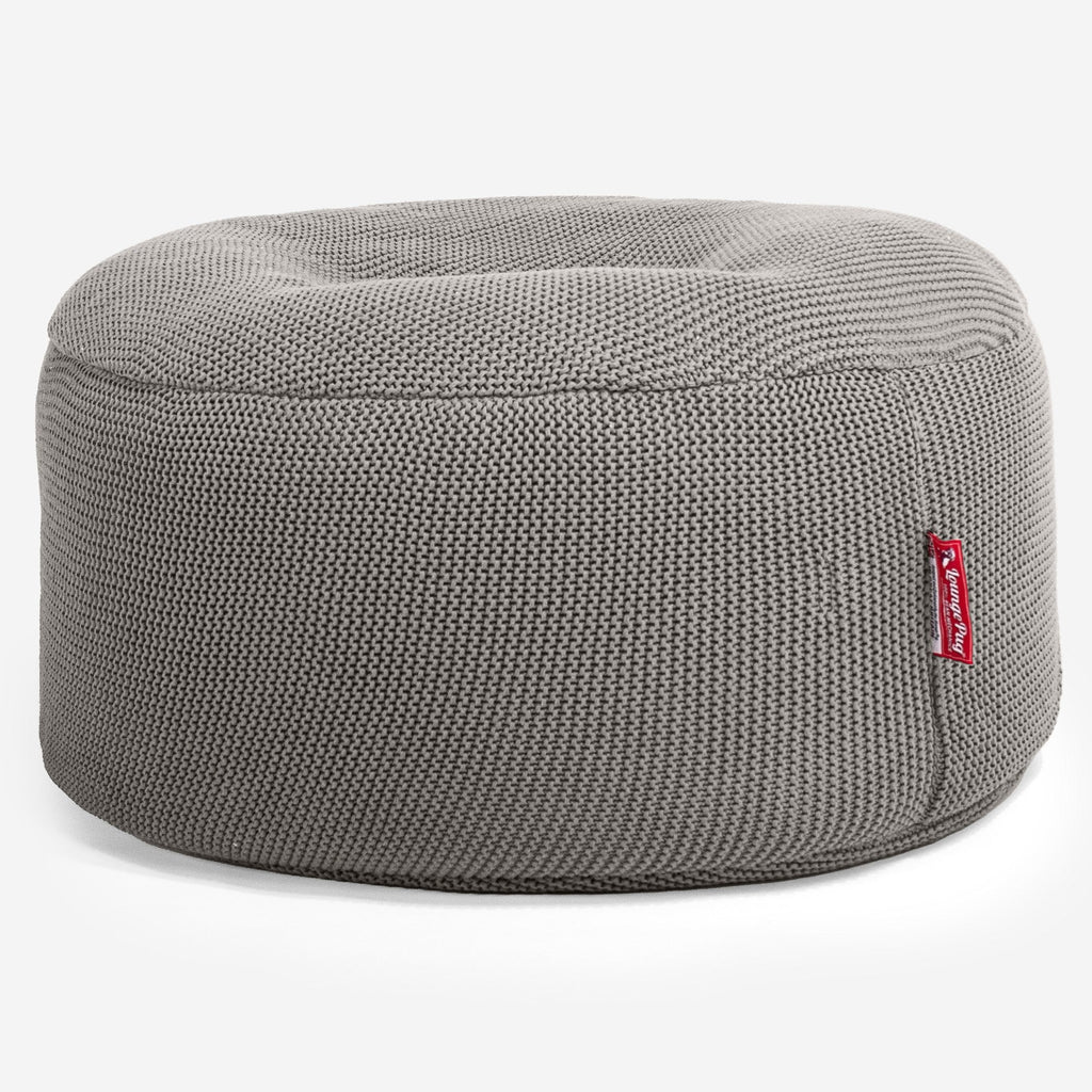 LOUNGE PUG - Sitzhocker Pouf - Sitzpouf - Ellos Gestrickter Grau