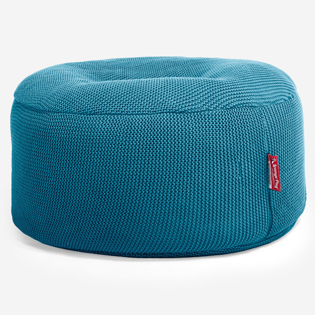 LOUNGE PUG - Sitzhocker Pouf - Sitzpouf - Ellos Gestrickter Türkis
