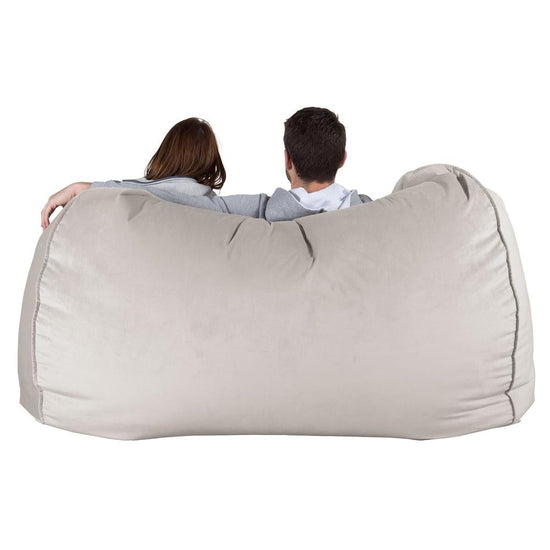 LOUNGE PUG, Riesen Sitzsack Couch, Sitzsack Sofa, Samt Silber