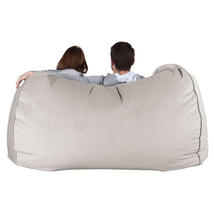 LOUNGE PUG, Riesen Sitzsack Couch, Sitzsack Sofa, Samt Silber