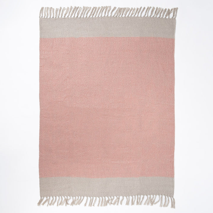 LOUNGE PUG, Sherpa-Decke, Tonal Rosa & Silber
