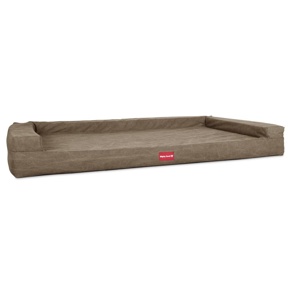 "Die Hundecouch Von Mighty-Bark" Orthopädische Hundesofa, Hundecouch, Klein - XXL - Stonewashed-stoff Erde