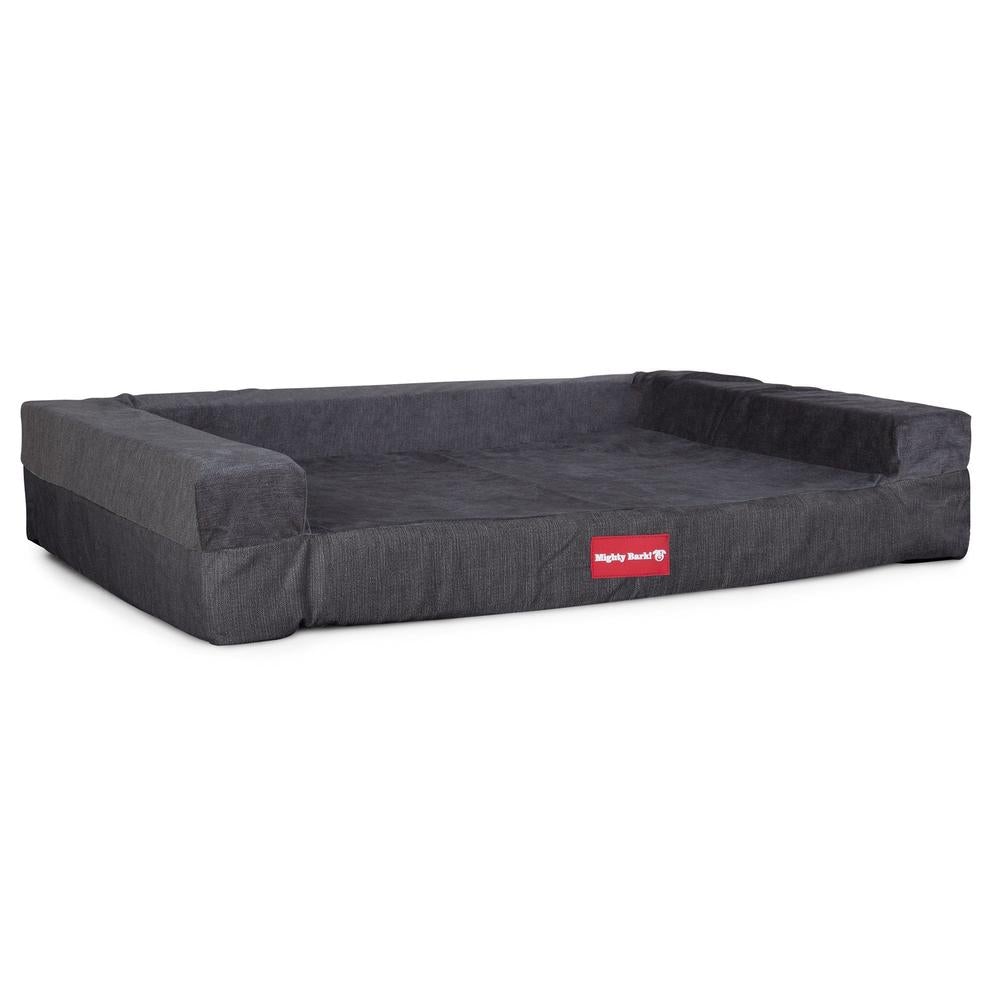 "Die Hundecouch Von Mighty-Bark" Orthopädische Hundesofa, Hundecouch, Klein - XXL - Chenillegewebe Graphit