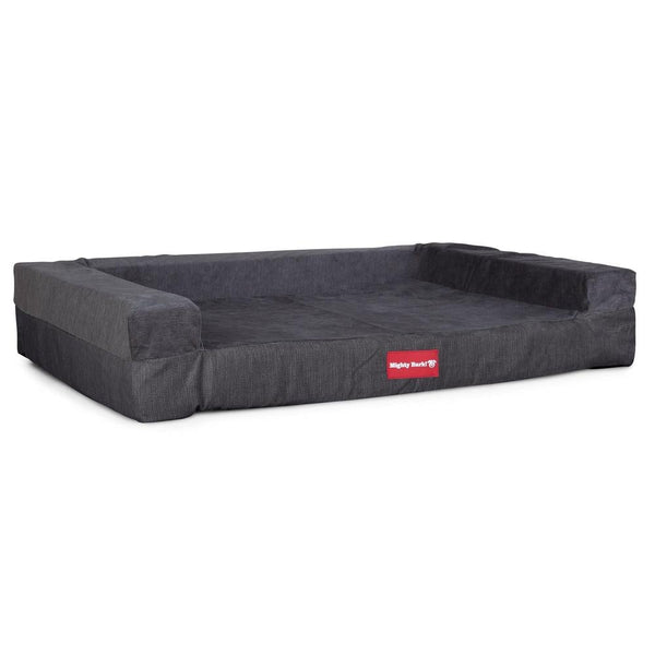 "Die Hundecouch Von Mighty-Bark" Orthopädische Hundesofa, Hundecouch, Klein - XXL - Chenillegewebe Graphit
