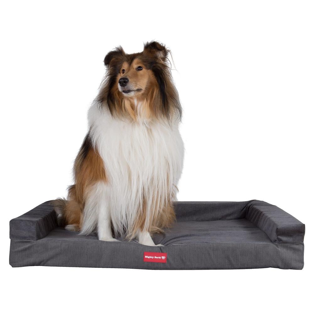 "Die Hundecouch Von Mighty-Bark" Orthopädische Hundesofa, Hundecouch, Klein - XXL - Chenillegewebe Graphit