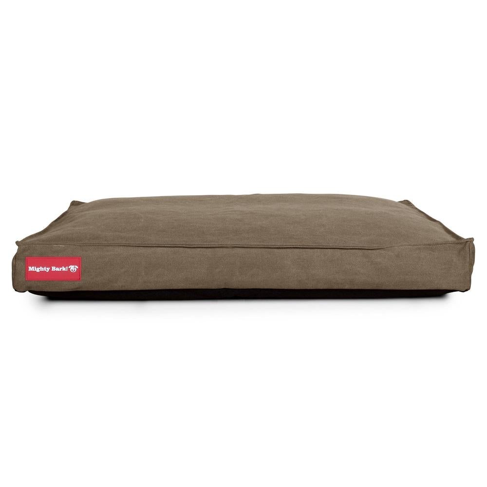 "Die Matratze Von Mighty-Bark" - Orthopädische Hundekissen, Hundebett, Klein - XXL - Stonewashed-stoff Erde