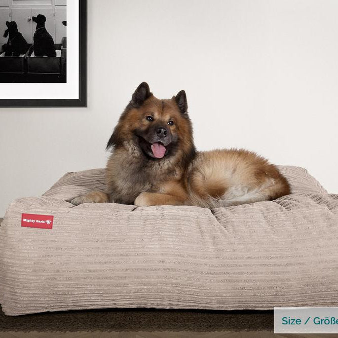 Mighty Bark Die Mega Matratze - Riesen Hundebett - Cord Nerzfarben