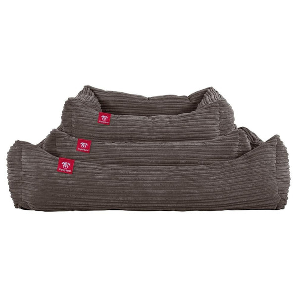 "Das Nest Von Mighty-Bark" - Orthopädische Hundekörbchen, Hundebett, Hundesofa, Klein - XXL - Cord Graphit