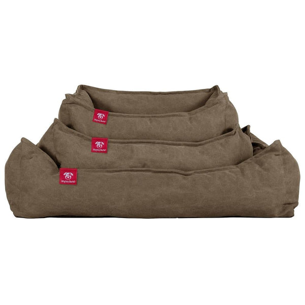 "Das Nest Von Mighty-Bark" - Orthopädische Hundekörbchen, Hundebett, Hundesofa, Klein - XXL - Stonewashed-stoff Erde