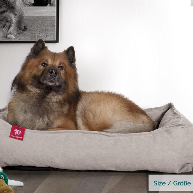 "Das Nest Von Mighty-Bark" - Orthopädische Hundekörbchen, Hundebett, Hundesofa, Klein - XXL - Stonewashed-stoff Grau