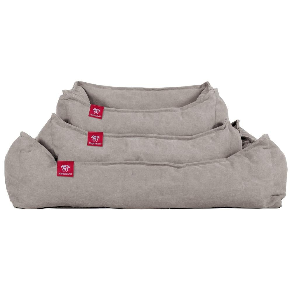 "Das Nest Von Mighty-Bark" - Orthopädische Hundekörbchen, Hundebett, Hundesofa, Klein - XXL - Stonewashed-stoff Grau