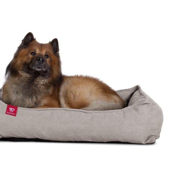 "Das Nest Von Mighty-Bark" - Orthopädische Hundekörbchen, Hundebett, Hundesofa, Klein - XXL - Stonewashed-stoff Grau
