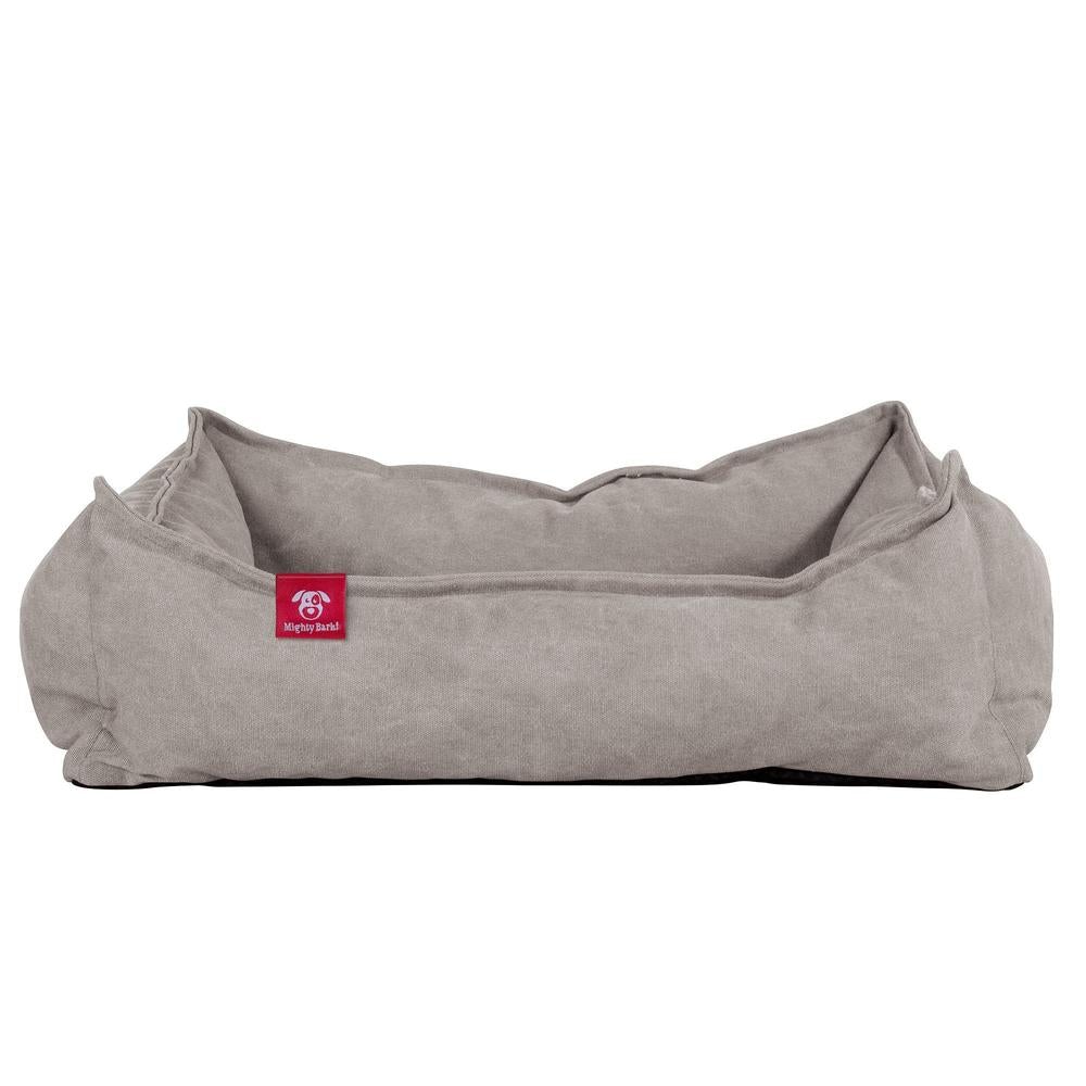 "Das Nest Von Mighty-Bark" - Orthopädische Hundekörbchen, Hundebett, Hundesofa, Klein - XXL - Stonewashed-stoff Grau